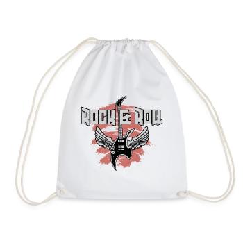 Rock And Roll Guitar - Drawstring Bag - white - Front