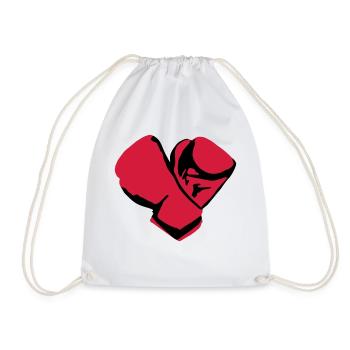 Boxen, Boxhandschuhe - Turnbeutel - Weiß - Vorne