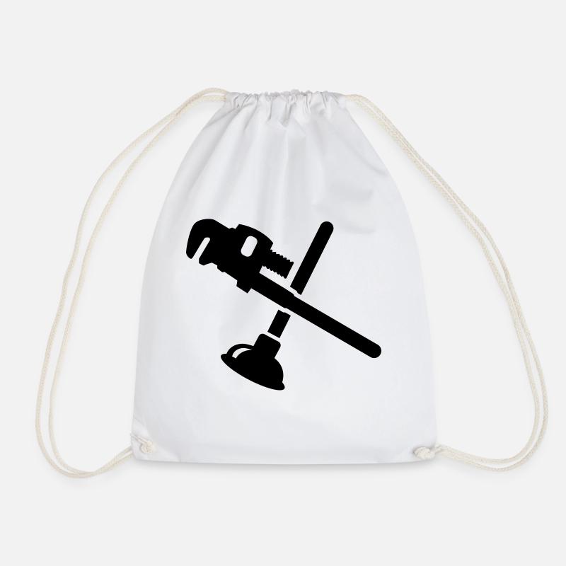 plumber - Drawstring Bag - white