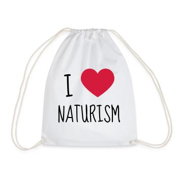 Naturisme / Naturiste / Nudisme / Nudiste - Sac de sport léger - blanc - Devant