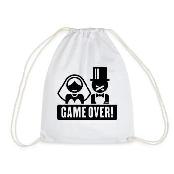 Game Over! (Fiancé / Marié / Mariage / Pansement) - Sac de sport léger - blanc - Devant
