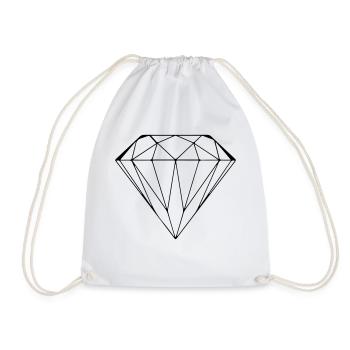 3D diamond - Drawstring Bag - white - Front