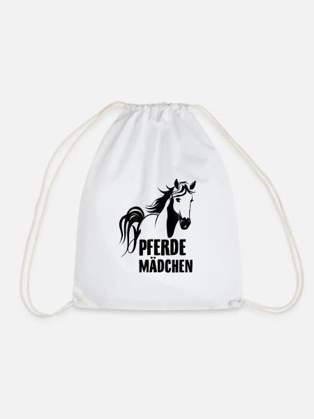Pferdemädchen | Reiten Reiterin Pferde Geschenke - Turnbeutel - Weiß