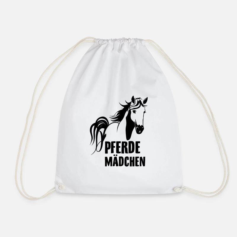 Pferdemädchen | Reiten Reiterin Pferde Geschenke - Turnbeutel - Weiß