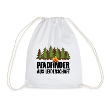 Pfadfinder Sprüche | Abzeichen Lagerfeuer Geschenk - Turnbeutel - Weiß - Vorne