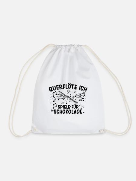 Querflöte Schokolade Flötenspieler Musik Geschenke - Turnbeutel - Weiß