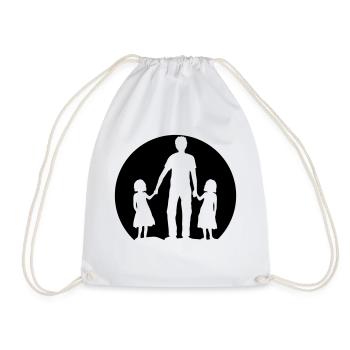 Logo father daughters - Drawstring Bag - white - Front
