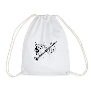 La musique de la flûte transversale | Flûtiste instrument de musique cadeau - Sac de sport léger - blanc - Devant