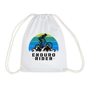 Enduro Rider - Mountainbiker Silhouette - Turnbeutel - Weiß - Vorne