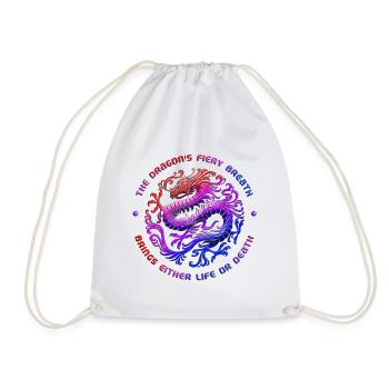 The Dragon - Drawstring Bag - white - Front