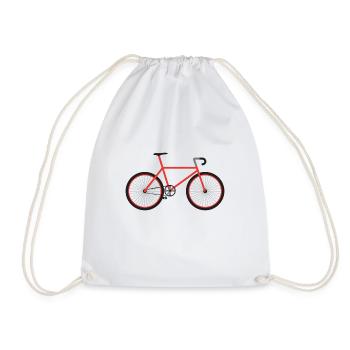 bike cyclist t-shirt cycling bike - Drawstring Bag - white - Front