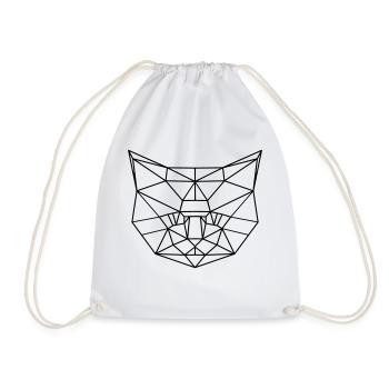 cat - Drawstring Bag - white - Front