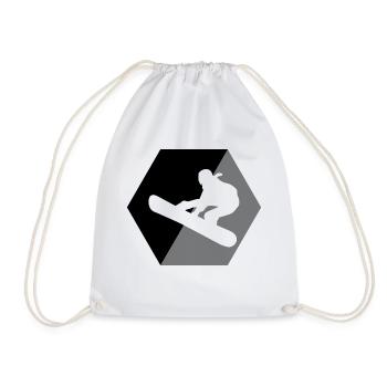 Snowboard Snowboarder - Turnbeutel - Weiß - Vorne