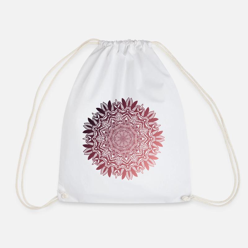Indian mandala with fine gradient - Drawstring Bag - white