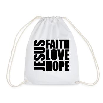 Jesus Faith Love - Turnbeutel - Weiß - Vorne