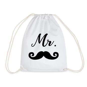 Mr Moustache - Turnbeutel - Weiß - Vorne