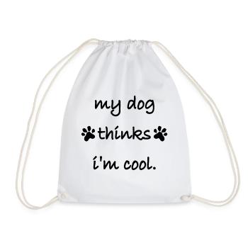 Dog thinks in the cool - Drawstring Bag - white - Front