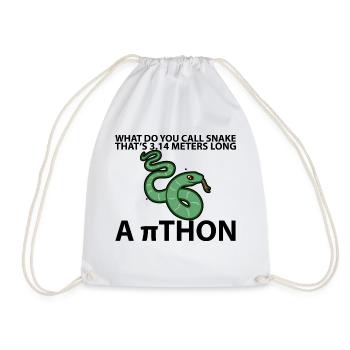 Un serpent de 3,14 mètres de long, un pithon - Sac de sport léger - blanc - Devant
