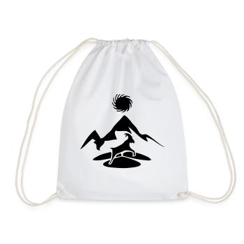 Hautes Alpes dessin bouquetin ibex et montagne - Sac de sport léger - blanc - Devant