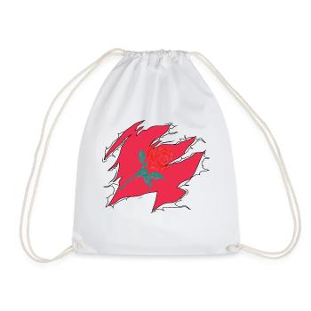 Ripped Labor Suppoter - Drawstring Bag - white - Front