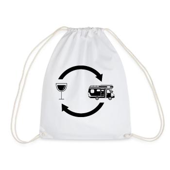 Wine load arrows and camping - - Drawstring Bag - white - Front