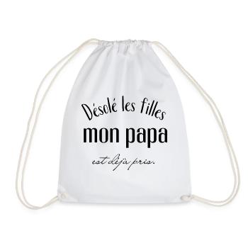 désolé les filles mon papa est déjà pris - Sac de sport léger - blanc - Devant