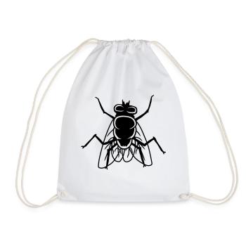 Housefly small house fly insect - Drawstring Bag - white - Front
