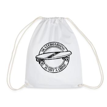 Skateboarding is not a crime - vintage - Drawstring Bag - white - Front