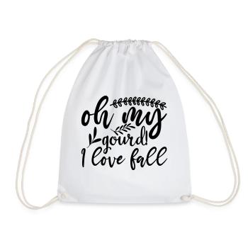 15 oh my gourd i love fall - Drawstring Bag - white - Front