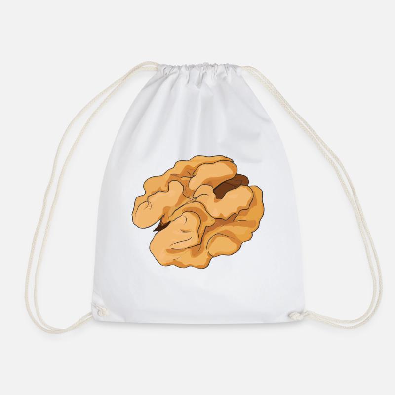 Walnuss Illustration Geschenkidee Nussliebhaber - Turnbeutel - Weiß