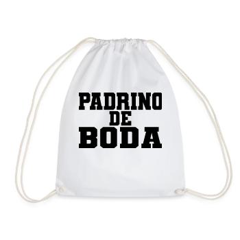 Padrino de Boda, Best Man Wedding Party Groomsmen - Drawstring Bag - white - Front