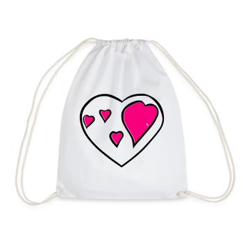 Symbole de coeur Amour Mignons Cœurs Rose Dessin Vecteur - Sac de sport léger - blanc - Devant