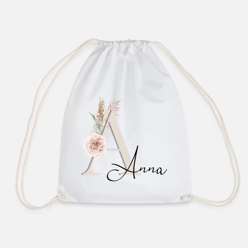 Anna! Name Boho - Turnbeutel - Weiß