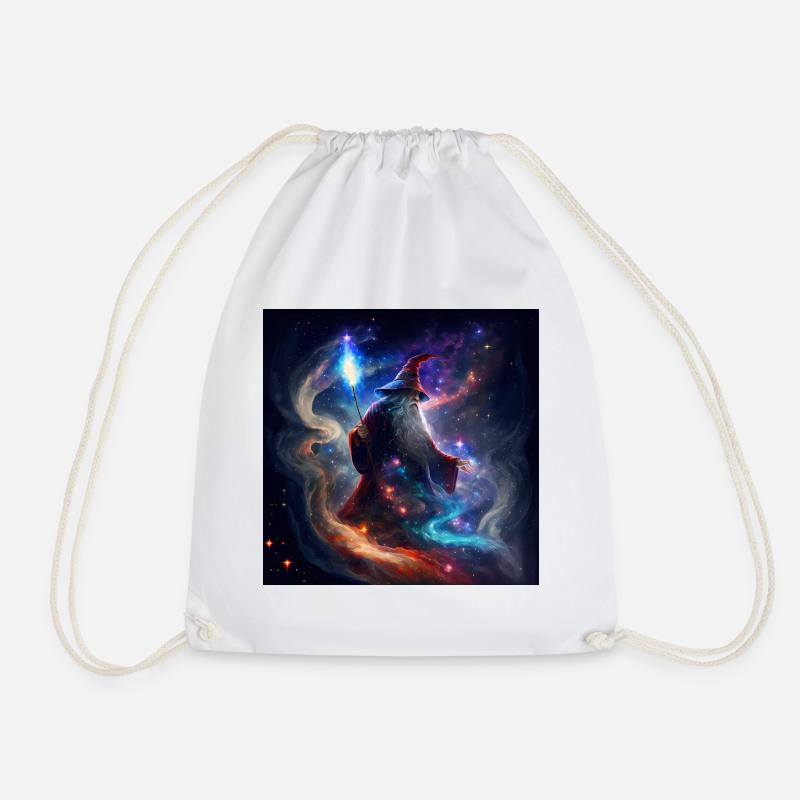 Galactic Wizard in the Galaxy - Drawstring Bag - white