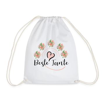 Conception de cœur doux : Meilleure tante - Sac de sport léger - blanc - Devant