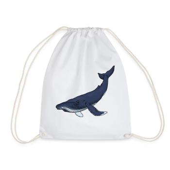 Couleur baleine bleue - Sac de sport léger - blanc - Devant
