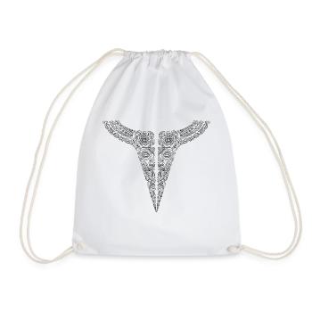Maori chest logo 48 white - Drawstring Bag - white - Front