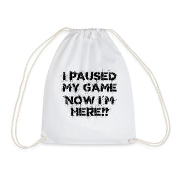 Game Paused: Gamer Statement - Turnbeutel - Weiß - Vorne