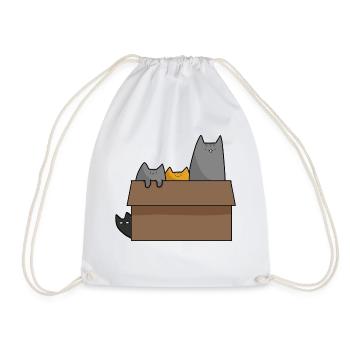 Niedliche Katzen in der Box, Liebeskatzen - Turnbeutel - Weiß - Vorne