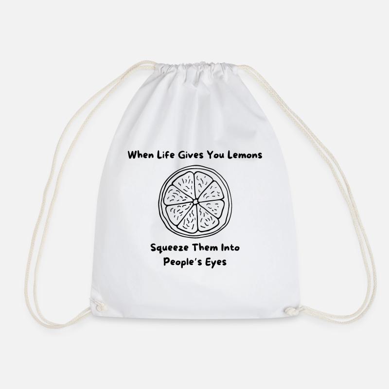 When Life Gives You Lemons - Drawstring Bag - white