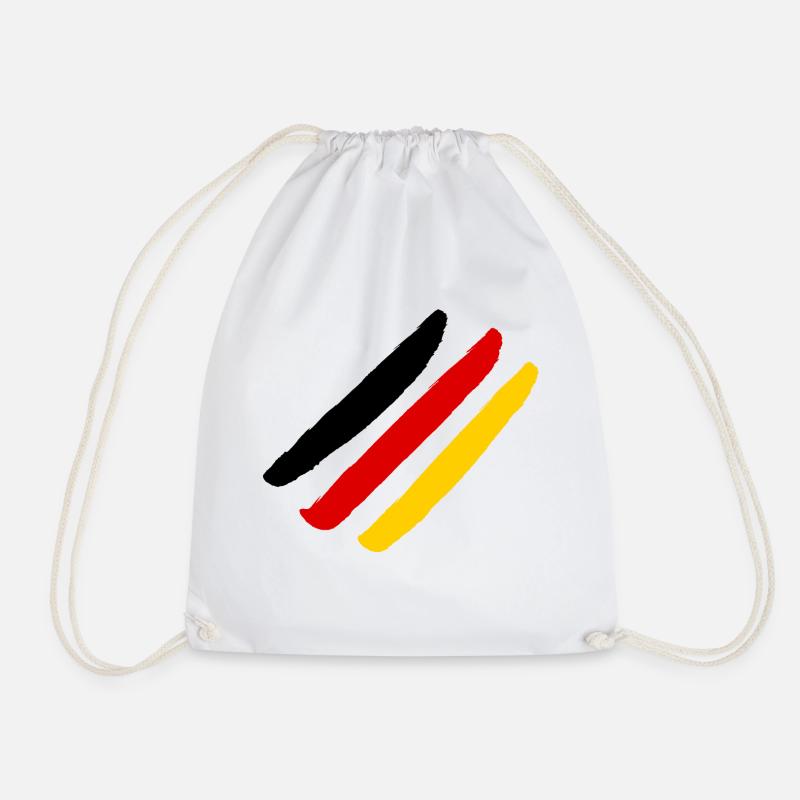Deutschlandflagge - Style Streifen - Turnbeutel - Weiß