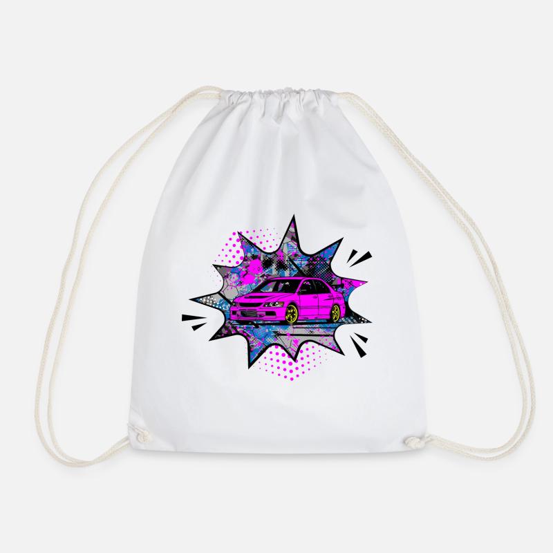 Mitsu pink bubble - Drawstring Bag - white