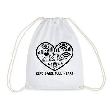 Zero Bars, Full Heart - Drawstring Bag - white - Front
