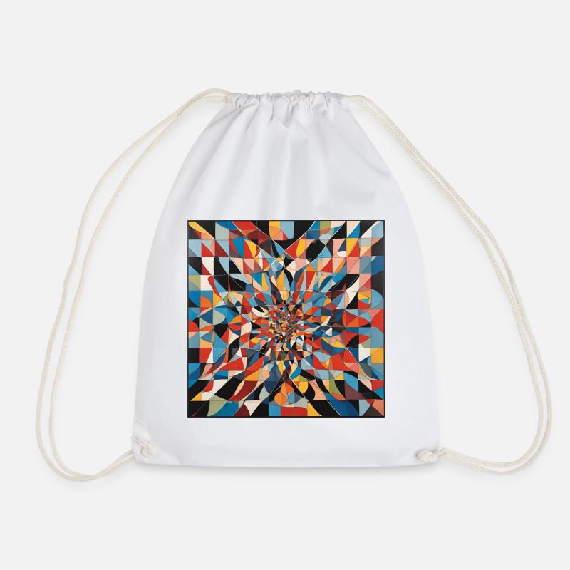 Abstract art - Drawstring Bag - white
