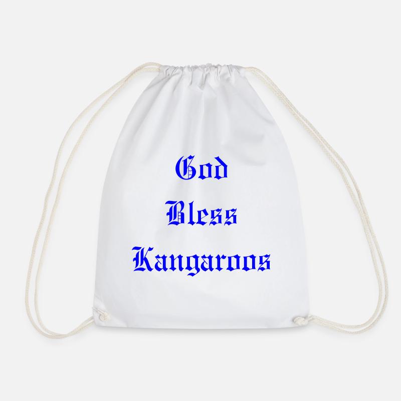 GodBlessKangaroos - Drawstring Bag - white