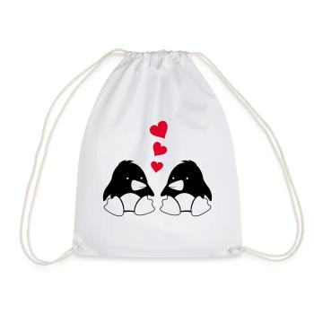 Pingouins amoureux 001 - Sac de sport léger - blanc - Devant