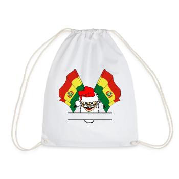 Drapeau du Père Noël de la Bolivie banderole de texte - Sac de sport léger - blanc - Devant