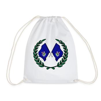 Drapeaux du Maine des États-Unis en couronne de laurier - Sac de sport léger - blanc - Devant