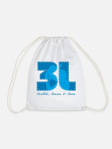 3L - listen learn love - Turnbeutel - Weiß