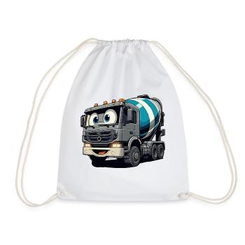 Cement Mixer Junior - Drawstring Bag - white - Front
